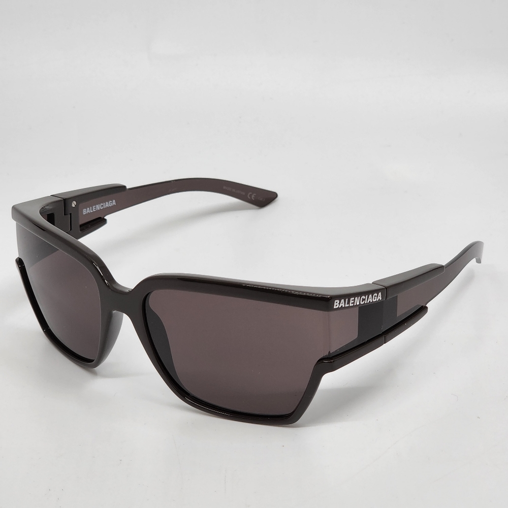 BALENCIAGA Unlimited Unisex Shield  Sunglasses Transparent  Brown